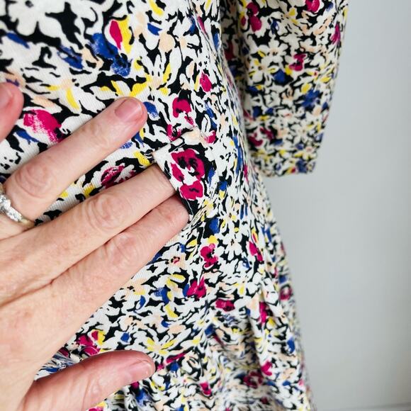 90s Rampage Floral Print Cotton Mini Dress Made USA Multi Colored Summer Spring - Picture 10 of 12